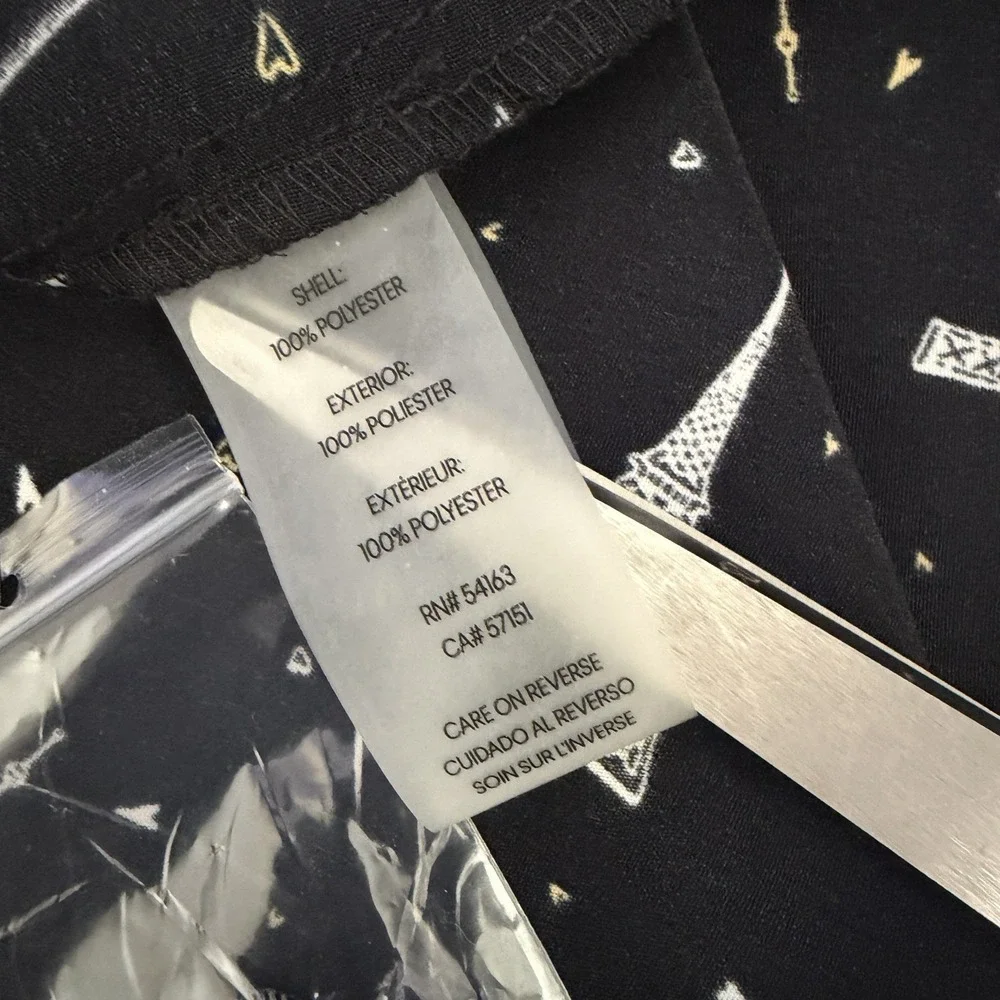 Karl Lagerfeld Paris Eiffel Tower Black Dress 4 • Handkerchief Hem Parisian Chic
